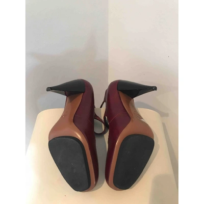 Pre-owned Lanvin Leather Heels In Burgundy