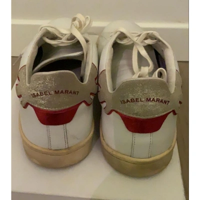 Pre-owned Isabel Marant Bart Leather Trainers In White