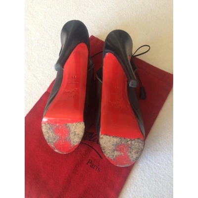 Pre-owned Christian Louboutin Leather Sandals In Black