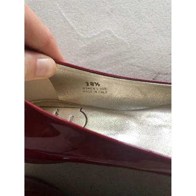 Pre-owned Roger Vivier Gommetine Patent Leather Ballet Flats In Red