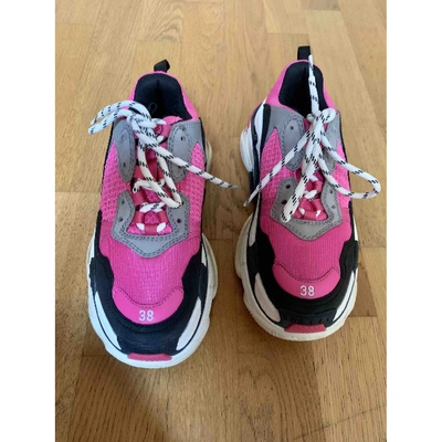 Pre-owned Balenciaga Triple S Pink Trainers