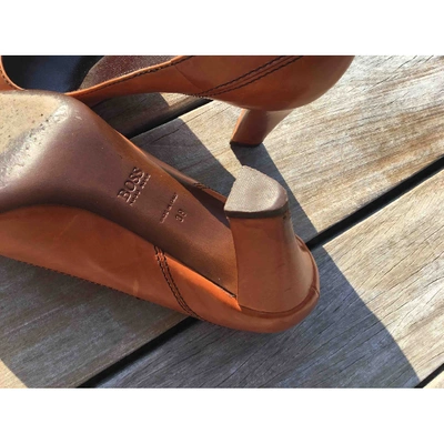 Pre-owned Hugo Boss Leather Heels In Orange