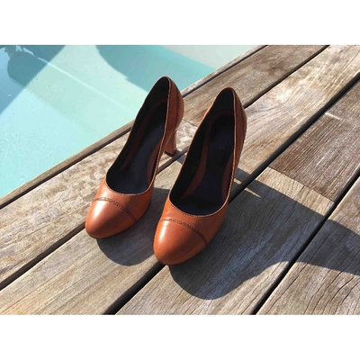 Pre-owned Hugo Boss Leather Heels In Orange