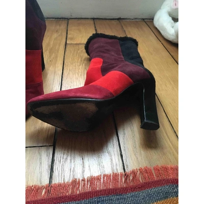 Pre-owned Tamara Mellon Snow Boots In Burgundy