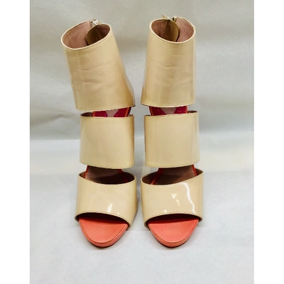 Pre-owned Chloé Leather Open Toe Boots In Pink