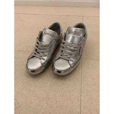 Pre-owned Philippe Model Silver Leather Trainers