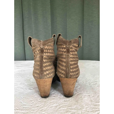 Pre-owned Maje Ankle Boots In Beige