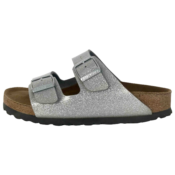 silver glitter birkenstocks