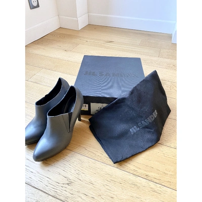 Pre-owned Jil Sander Leather Ankle Boots In Grey