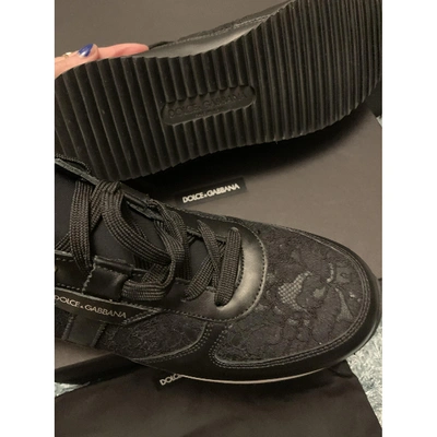 Pre-owned Dolce & Gabbana Cloth Trainers In Black