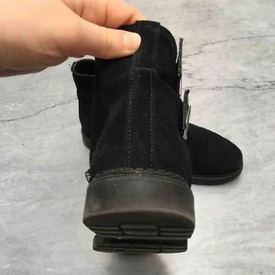 Pre-owned Topshop Tophop  Black Suede Ankle Boots