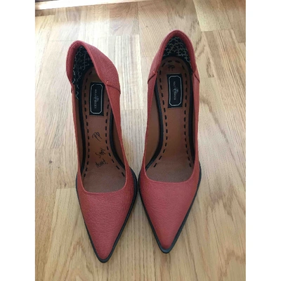 Pre-owned By Malene Birger Orange Leather Heels