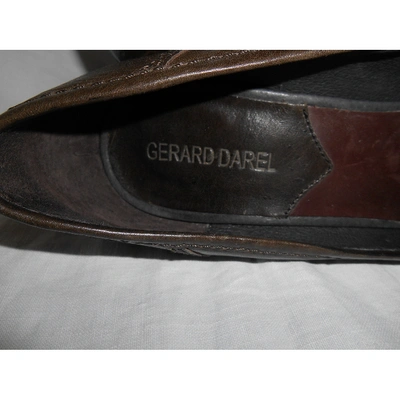 Pre-owned Gerard Darel Khaki Leather Flats