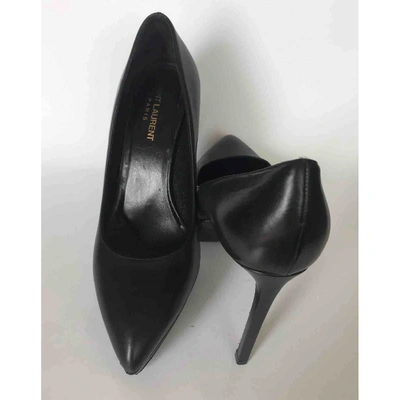 Pre-owned Saint Laurent Janis Leather Heels In Black