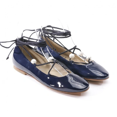 Pre-owned Agl Attilio Giusti Leombruni Patent Leather Ballet Flats In Blue