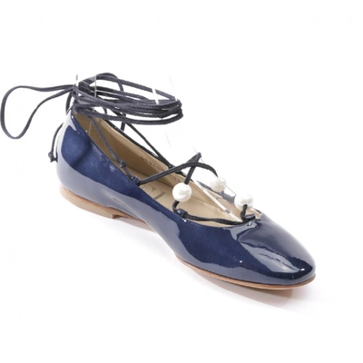Pre-owned Agl Attilio Giusti Leombruni Patent Leather Ballet Flats In Blue