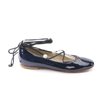 Pre-owned Agl Attilio Giusti Leombruni Patent Leather Ballet Flats In Blue