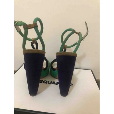 Pre-owned Dsquared2 Turquoise Suede Sandals