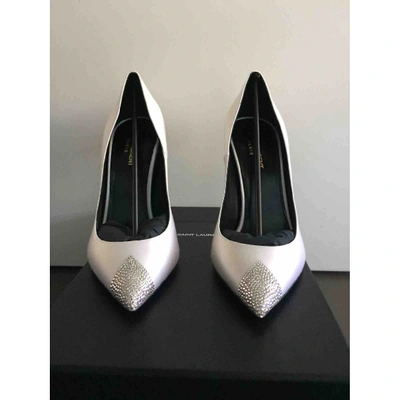 Pre-owned Saint Laurent Leather Heels In White