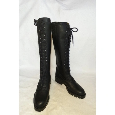Pre-owned Blumarine Black Leather Boots