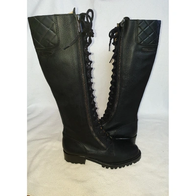 Pre-owned Blumarine Black Leather Boots