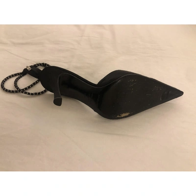 Pre-owned Sergio Rossi Cloth Sandals In Black