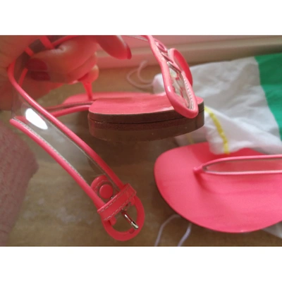 Pre-owned Casadei Flip Flops In Pink