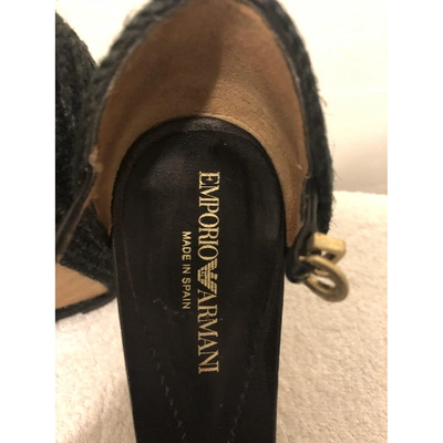 Pre-owned Emporio Armani Cloth Sandal In Black