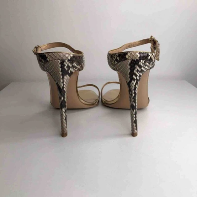 Pre-owned Gianvito Rossi Gold Python Sandals