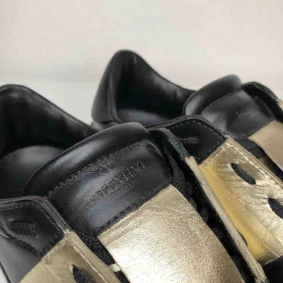 Pre-owned Valentino Garavani Open Black Leather Trainers