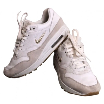 Pre-owned Nike Air Max 1 Leather Trainers In White