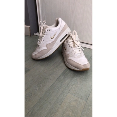 Pre-owned Nike Air Max 1 Leather Trainers In White