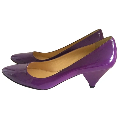 Pre-owned Prada Patent Leather Heels In Purple