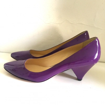 Pre-owned Prada Patent Leather Heels In Purple