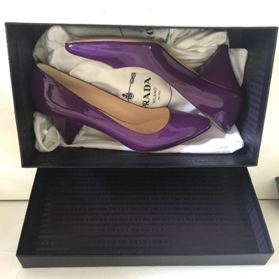 Pre-owned Prada Patent Leather Heels In Purple