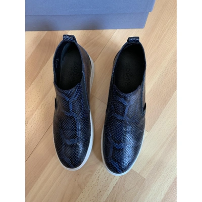 Pre-owned Hogan Leather Trainers In Navy