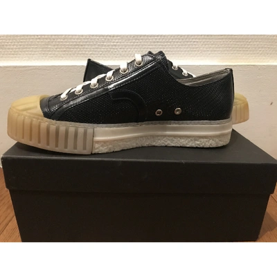 Pre-owned Adieu Leather Trainers In Black