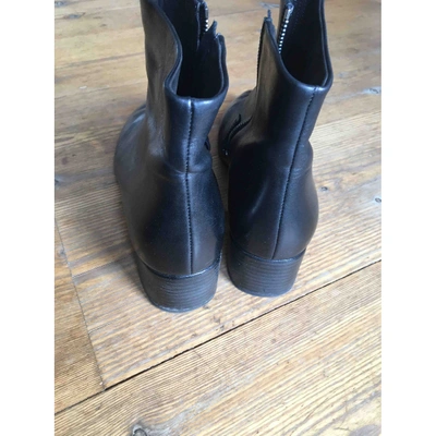 Pre-owned Marsèll Leather Ankle Boots In Black