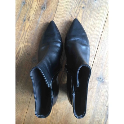 Pre-owned Marsèll Leather Ankle Boots In Black