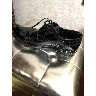 Pre-owned Dolce & Gabbana Leather Lace Ups In Black