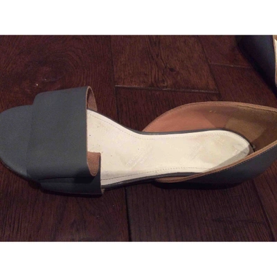 Pre-owned Mm6 Maison Margiela Grey Leather Sandals