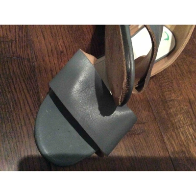 Pre-owned Mm6 Maison Margiela Grey Leather Sandals