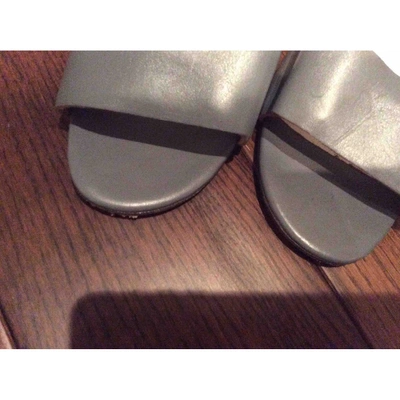 Pre-owned Mm6 Maison Margiela Grey Leather Sandals