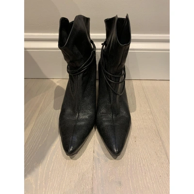 Pre-owned Zimmermann Leather Ankle Boots In Black