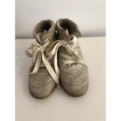 Pre-owned Isabel Marant Betty Beige Suede Trainers