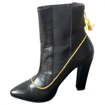 Pre-owned Mauro Grifoni Black Leather Ankle Boots