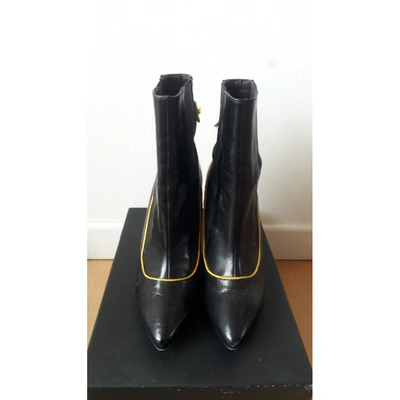 Pre-owned Mauro Grifoni Black Leather Ankle Boots