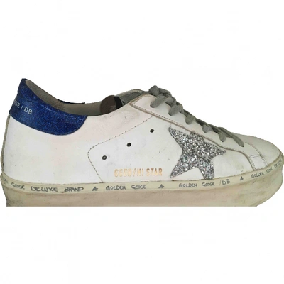 Pre-owned Golden Goose Hi Star Leather Trainers In White