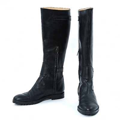 Pre-owned Blumarine Leather Boots In Black