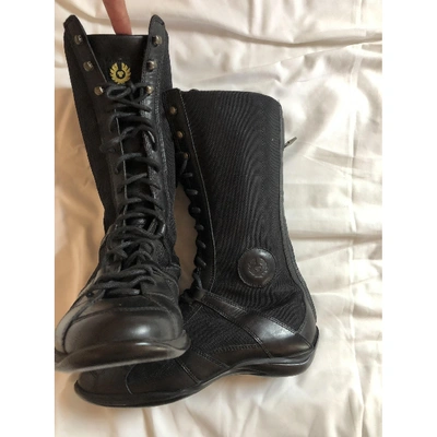 Pre-owned Belstaff Leather Biker Boots In Black